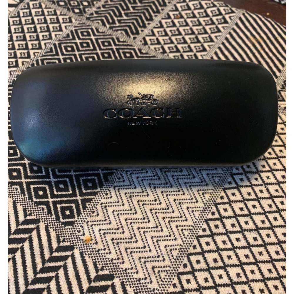 Coach New York Black Hardshell Sunglasses Eyeglasses Case with‎ Cleaning Cloth